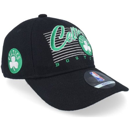 Outerstuff - NBA Svart unconstructed Keps - Kids Boston Celtics Retro Wooly Black Dad Cap @ Hatstore