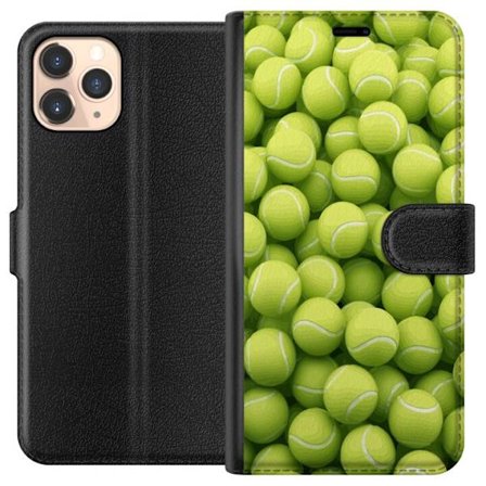 Kompatibel Tegnebogsetui til Apple Apple iPhone 11 Pro Mønster af grønne tennisbolde i høj detalje, sporty motiv med gentagende tekstur og stærke