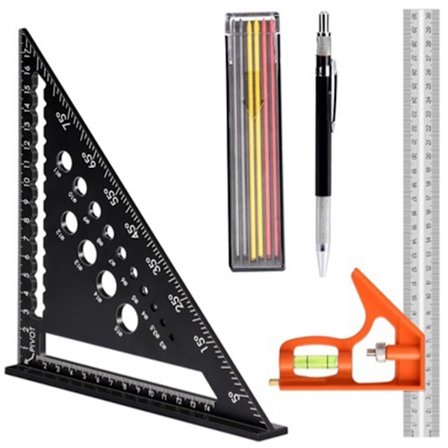 Triangel Linjal Aluminium Vinkel Gradvinkel Geringsvinkel Linjal Träbearbetning