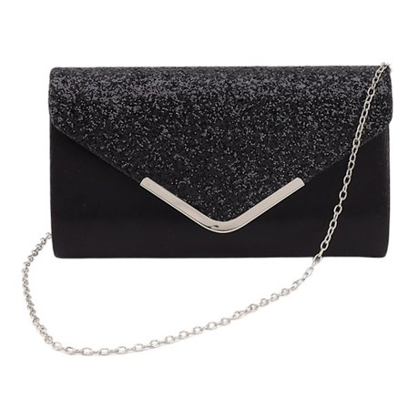 Clutch Bag med stor lagringskapasitet, robust, stilig, slitesterk, allsidig, bærbar kveldsveske for fest, dating, svart, fri størrelse