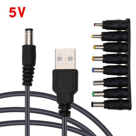USB till DC 5V 9V 12V Adapter Konverteringskabel USB till 8st DC-uttag för Router Mini Fläkt Högtalare WIFI Laddningsbank Anslutning