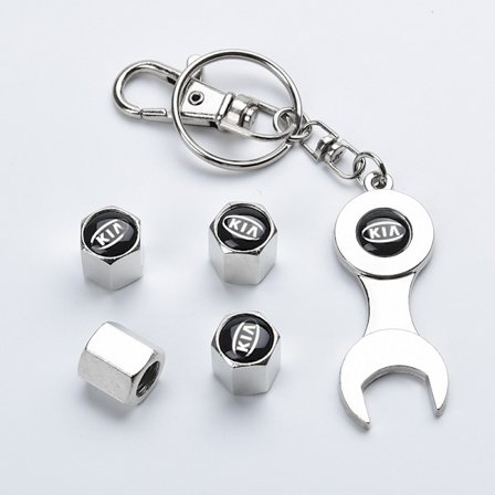 Bil Dæk Støvkapper til Kia med Logo på, 4stk Metal Bil Dæk Ventilkapper til Kia Dæk, Anti-Korrosion, medfølgende værktøj