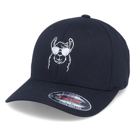 Iconic - Noir flexfit Casquette - Cool Llama Lines Black @ Hatstore