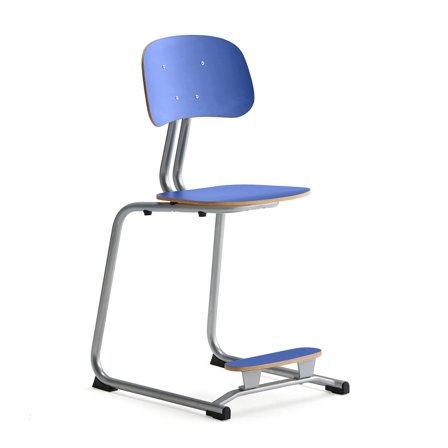 Classroom chair YNGVE, skid base, anthracite, midnight blue, H 500 mm