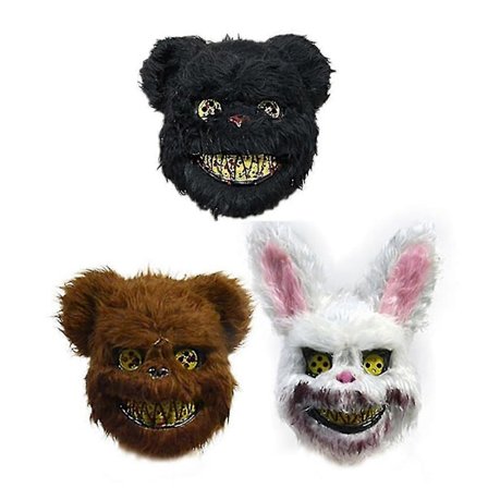 Halloween Kanin Bjørn Horror Maske til Cosplay og Karneval Fest Kostume