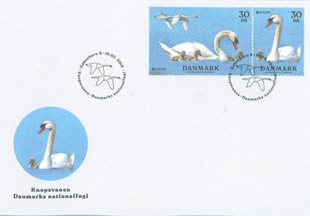 Danmark 2019 - Nationalfugl - Førstedagskuvert med frimærker