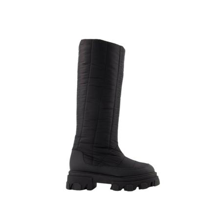 Gia Borghini, Tall Puffer Boots in Black Poly Zwart, Dames, Maat:38 EU,polyester
