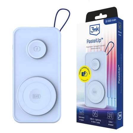 Powerbank 3mk PastelUp 10.000mAh 22,5W USB 1A1C - blå