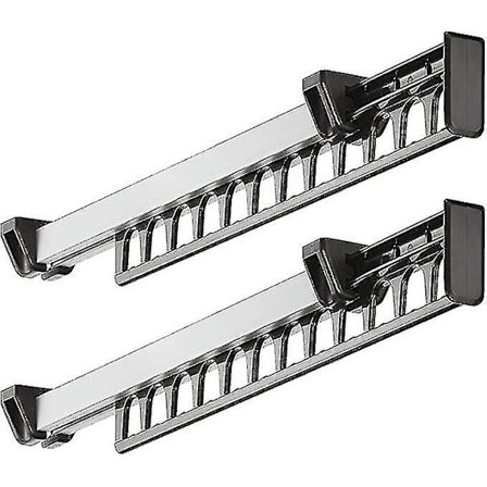 Klesstativ Garderobe Utrekkbar Skyvgarderobe For Kleshenger Klesstativ Støtte For 12 Hengere Lengde 315 Mm Sett Med 2