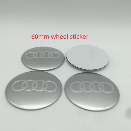 3D-klistremerker for Audi hjulnav senterkopp merke deksler styling dekaler biltilbehør emblem 60mm 4 stk