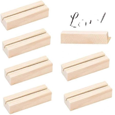 10 kpl Puinen Paikkakortinpidike Puinen Menu Kyltinpidike Pöytänumerokortin näyttöteline Hääillalliselle Kotiin