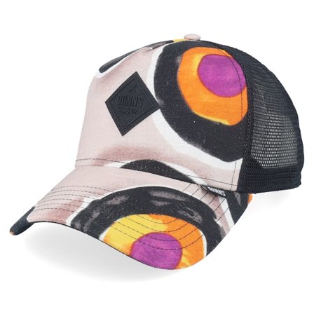 Djinns - Multi trucker Lippis - Hft Cap Paintdots Black/Orange/Purple A-Frame Trucker @ Hatstore