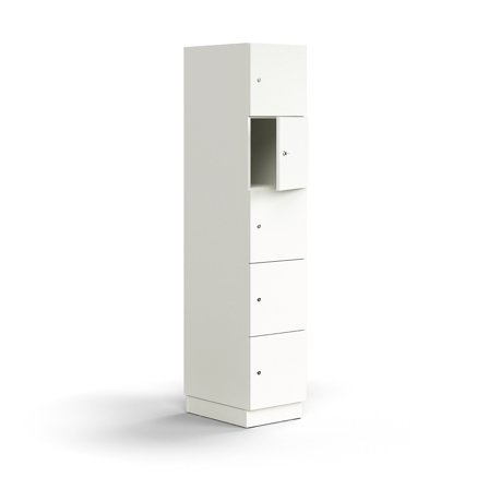 Schließfachschrank QBUS, 2025x400x570 mm, weiß