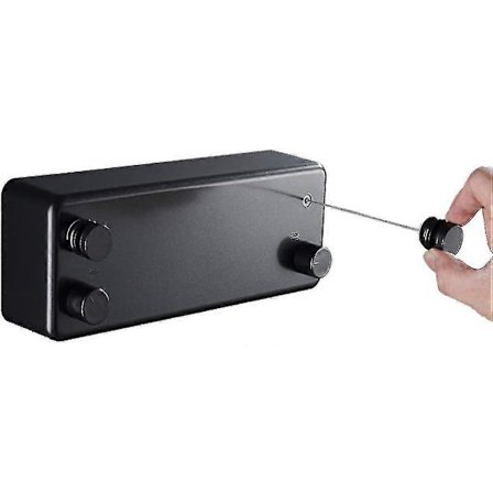 Utdragbar Tvättlina, Tunga Arbeten, Inomhus & Utomhus, Dubbel Rep, Torkställ för Hotell, Hem, Balkong, Tvätten (Svart)