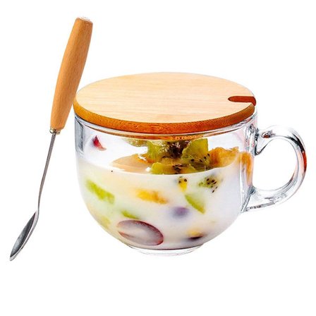 450 ml glas, cappuccino kop, kaffekop med låg og ske,