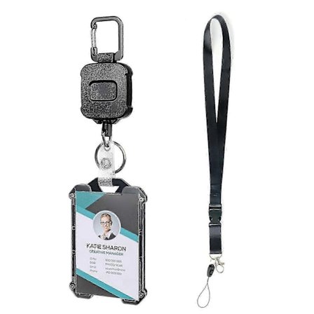 Taktisk ID-kortshållare med infällbar märkesrulle Justerbar ID-kortshållare för inomhus utomhus