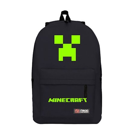 Minecraft Låve Student Skolesekk Ryggsekk Reise Ryggsekk Svart