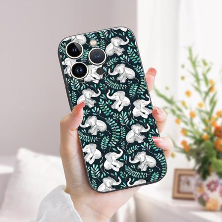 Creative Cartoon Tpu Gummi Stötsäkert Phone case För Iphone 15 Case Series Style E Svart Ypdt0465