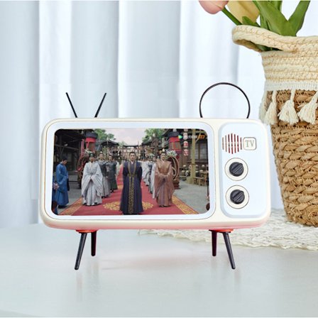 Kreativ mobiltelefonhållare skrivbordsretro TV Bluetooth stereo