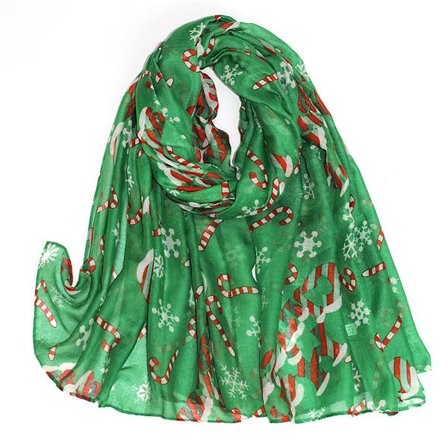 Julemønstret Dame Ferie Festival Skjerf Sjal Lettvekt