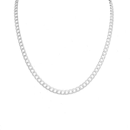 Silver Kedjehalsband Halsband Kedja Länk Silver 5mm
