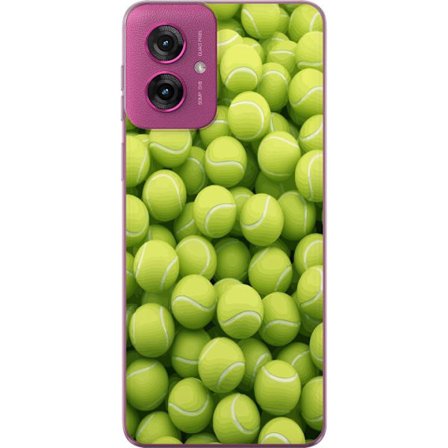 Kompatibel Mobilcover til Motorola Motorola Moto G55 Mønster af grønne tennisbolde i høj detalje, sporty motiv med gentagende tekstur og stærke fa