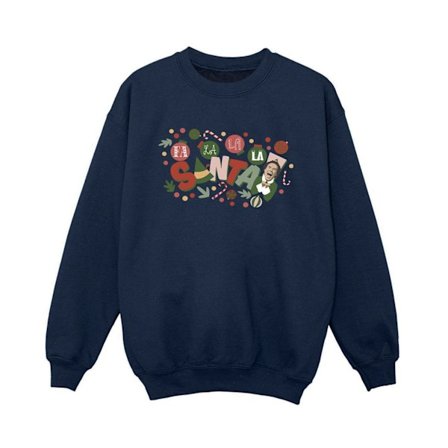 Elf Boys Santa Fa La La Sweatshirt 12-13 år Marinblå