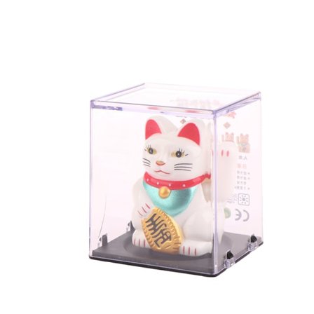 Aurinkovoimalla toimiva onnenkissa Viftande käsi Vinkkaava koriste Deko Valkoinen