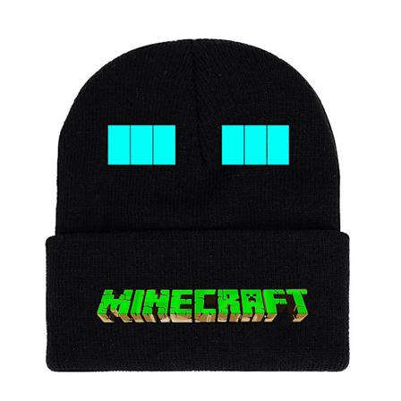 Minecraft-pelipainatteinen Beanie-neulehattu Lapsille Pojille Tytöille Unisex Trendikäs Klassinen Talvi Villainen Lämmin Hiihtohattu Käännettävä Lahja