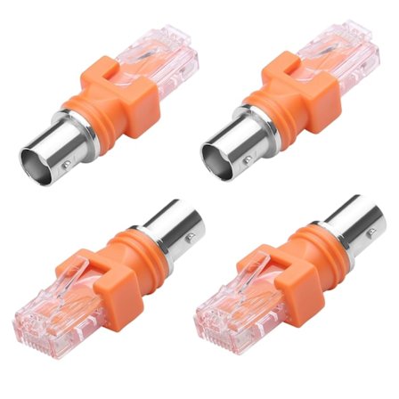 BNC - RJ45 naar RJ45 Naar-Urosovittimen Adapteri Koaksiaaliliitäntä Linjan Testaajalle (Oranssissa)