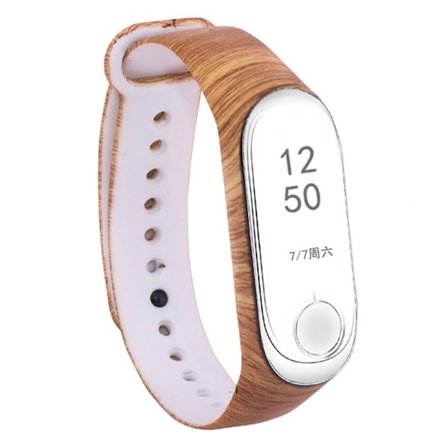 Xiaomi Mi Band 3 / Mi Smart Band 4 floral silikone Urrem - Træ korn