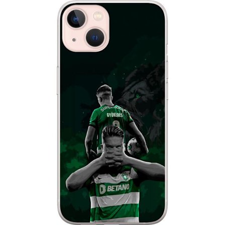 Yhteensopiva Puhelinkuori Apple iPhone 13 Neonmotiivi, jossa teksti "Gaming is in my DNA" sinisenä ja punaisena tiiliseinällä, jossa loistava DNA-spir