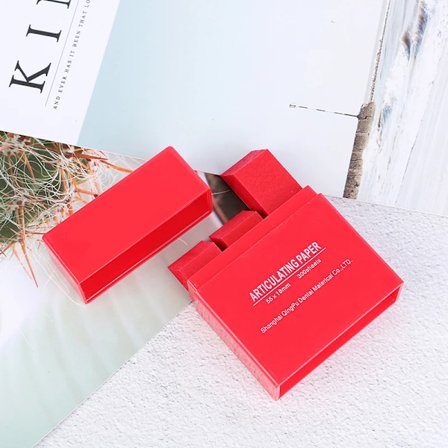 Oral Care Tandblegningsmateriale 55*18mm 300 Ark/Æske Dental Artikuleret Papirstrimler Dental Laboratorieprodukter Værktøj 2 Farver