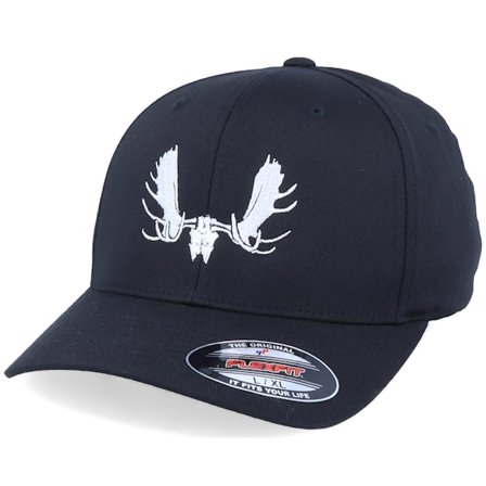 Hunter - Negro flexfit Gorra - Moose Skull Black Flexfit @ Hatstore