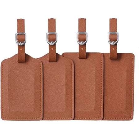 Läderbagageetiketter 4-pack Väskresväskor Etiketter