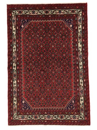 Hand Knotted Persian Indjelass Rug 146X213 Black/Dark Red