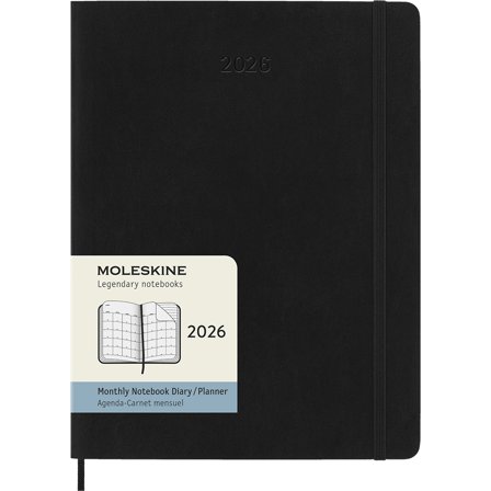 Moleskine Calendrier 12M Monthly 2026 Softcover XL Black