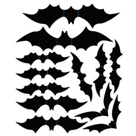 3d Black Bat Spider Ghost Stickers Halloween Dekoration
