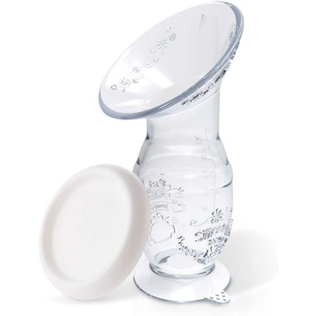 Manuell bröstpump, 100 ml silikon amning bröstpump skal baby amningspump, BPA-fri handsfree med och förvaringslock för mjölkuppsamling