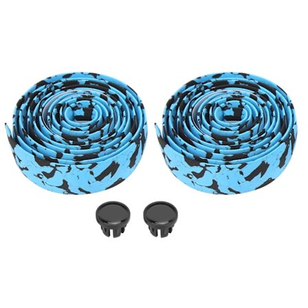 ZTTO Mountainbike Bløde Styrbånd Cykel Anti-Slip Greb Wraps med Styrpropper (Sort Blå)