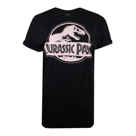 Jurassic Park Dam/dam Logotyp T-shirt M Svart/rosa