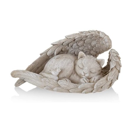 Katt engel minnesmerke statue som minnes vår tapte pelsbaby, katt fi