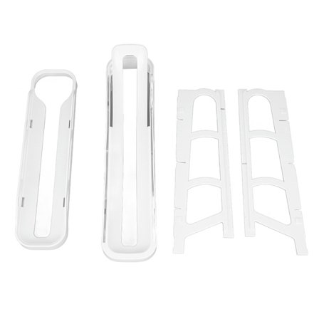 To-lags pladsbesparende automatisk æggedispenser til køleskab og bordplade, hvid