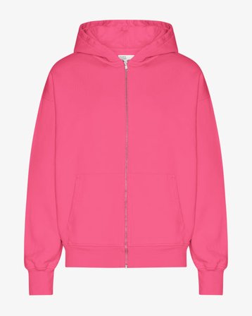 Organic Oversized Zip Hood - Bubblegum Pink - Male - L