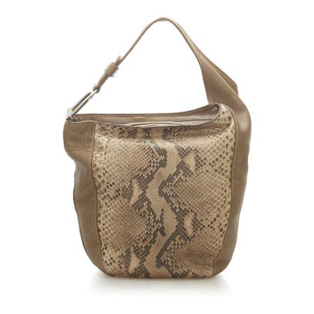 Gucci Vintage, Pre-owned Greenwich Shoulder Bag Python Leather Bruin, Dames, Maat:ONE Size