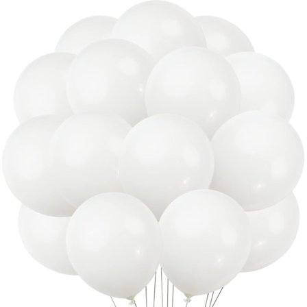 100 stk. Ballonger Latex Hvit - 10" Ballonger Hvit - Ballonger Hvit