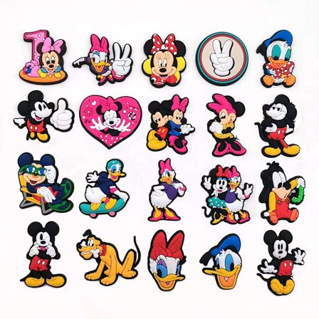 20 stk Mickey Minnie Donald Duck sko charms, Croc Clog sko dekor