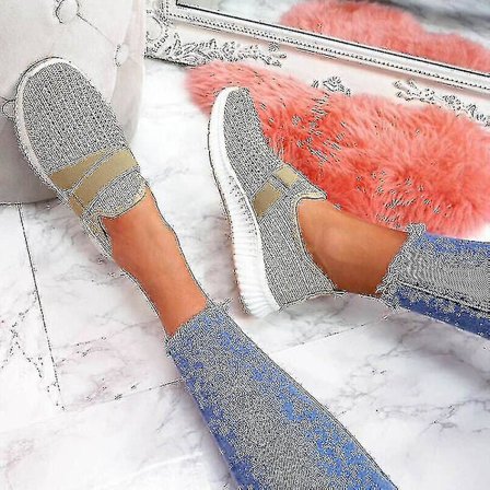 Slip-on skor med ortopedisk sula Dammode Sneakers Plattform Sneaker för kvinnor Walking Shoes Khaki 38