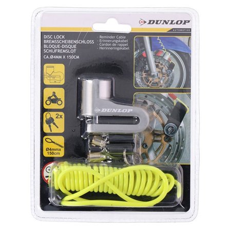 Skivebremselås med påmindelseskabel