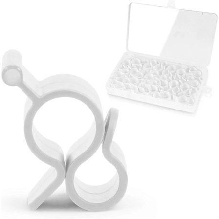 20-pak RV Markise Tilbehørskroge, Camping Markisekroge, RV Skinnetilbehør, Campingvogn, Campingtelt, Indendørs- og Udendørsdekoration hvid